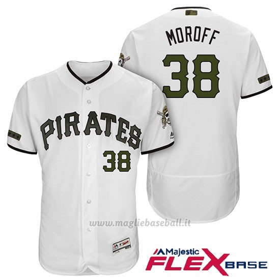 Maglia Baseball Uomo Pittsburgh Pirates Max Moroff Bianco 2018 1ªAlterner Flex Base